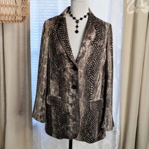 Chicos Snakeskin/Reptile Print Women's Blazer Small